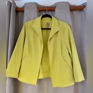 Yellow lime blazer petite 3/4 sleeve